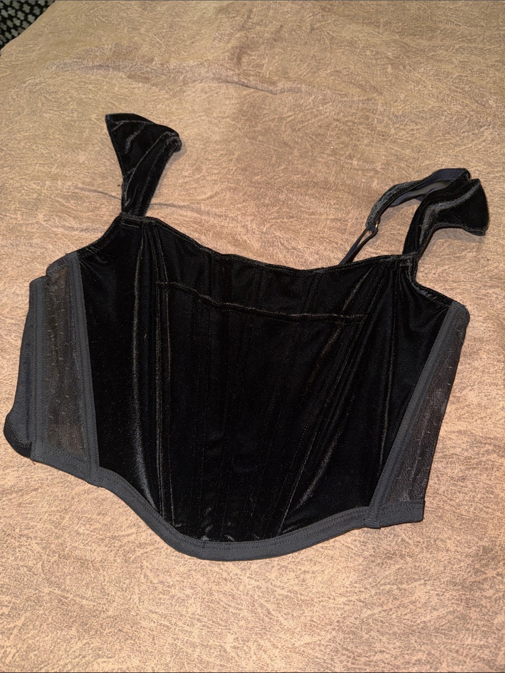 Large Victoria Secret Black Velvet Corset Top - Women Intimates & Sleepwear